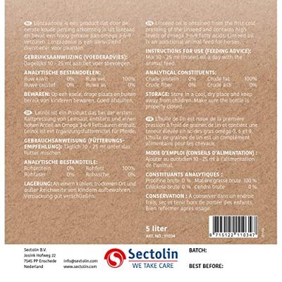 Sectolin Lijnzaadolie 2.5L Sectolin Lijnzaadolie 2.5L