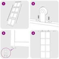 Schuifdeur 76x205 cm helder ESG-glas en aluminium goudkleurig - thumbnail