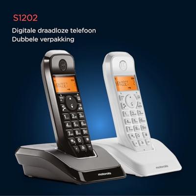 Draadloze telefoon Motorola S1202 Duo Zwart/Wit