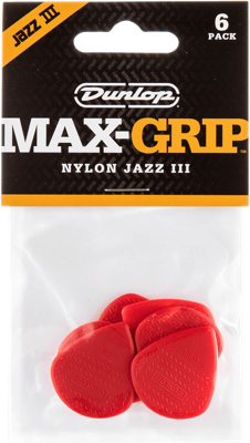 Dunlop 471P3N Max-Grip Jazz III Nylon Pick plectrum set 6 stuks Dunlop 471P3N Max-Grip Jazz III Nylon Pick plectrum set 6 stuks