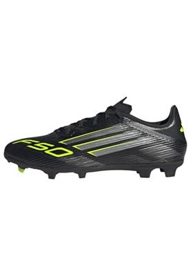 adidas F50 League Gras / Kunstgras Voetbalschoenen (MG) Zwart Zilver Neongeel