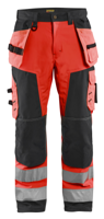 Blåkläder Werkbroek softshell High-Vis 15672517 | High Vis Rood/Zwart | Maat 62 - 7330509406397 - thumbnail
