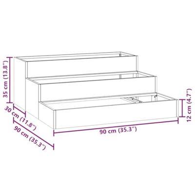 VidaXL Tuin bloempot zwart 90 x 90 x 35 cm koudgewalst staal VidaXL Tuin bloempot zwart 90 x 90 x 35 cm koudgewalst staal