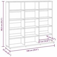 Cd-kast 102x23x89,5 cm bewerkt hout gerookt eikenkleurig - thumbnail