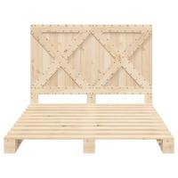 Bedframe met hoofdbord massief grenenhout 100x200 cm - thumbnail