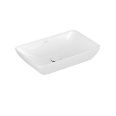 Villeroy & Boch Venticello semi inbouw opzetwastafel - zonder kraangat 55x36cm - met overloop ceramic + wit 411355r1