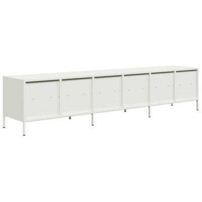 Tv-meubel 202x39x43,5 cm koudgewalst staal wit