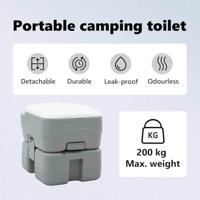 VidaXL Camping toilet grijs en wit 41,5 x 36,5 x 37,5 cm polyetheen - thumbnail