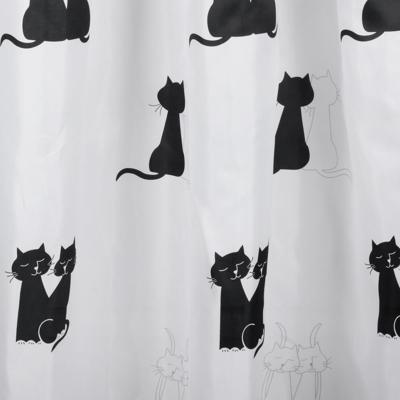 Differnz Cats douchegordijn verzwaarde onderzoom 100% Polyester zwart wit 180 x 200 cm Differnz Cats douchegordijn verzwaarde onderzoom 100% Polyester zwart wit 180 x 200 cm