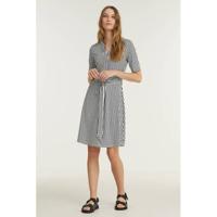 Smashed Lemon jurk met all over print en plooien zwart/wit - thumbnail