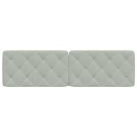 Hoofdbordkussen 180 cm fluweel lichtgrijs - thumbnail