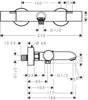 Hansgrohe Ecostat badkraan chroom - thumbnail