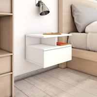 vidaXL Nachtkastjes zwevend 2 st 40x31x27 cm spaanplaat wit - thumbnail