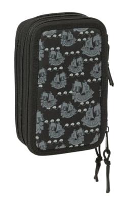 Driedubbele Pennenzak One Piece Pirates Zwart 12,5 x 19,5 x 5,5 cm 37 Onderdelen