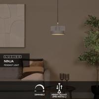 Lucide NINJA - Hanglamp - Ø 20 cm - 1xE27 - Grijs - thumbnail