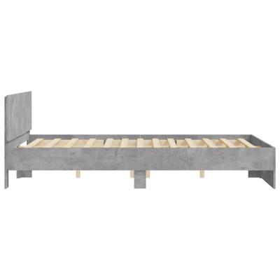 Bedframe met hoofdeinde betongrijs 140x200 cm - thumbnail