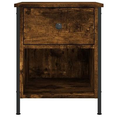 Nachtkastjes 2 st 40x42x50 cm bewerkt hout gerookt eikenkleurig