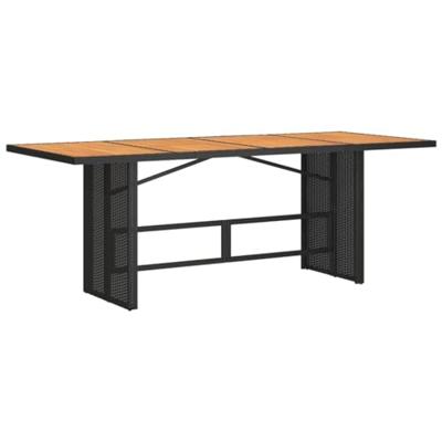 7-delige Tuinset met kussens poly rattan zwart