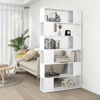 Boekenkast/kamerscherm 100x24x188 cm wit - thumbnail