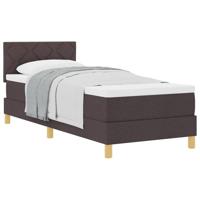 Boxspring bed met matras Donkerbruin 80x200 cm Stof - thumbnail