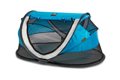 DERYAN Reisbedje pop-up Peuter Luxe met klamboe blauw