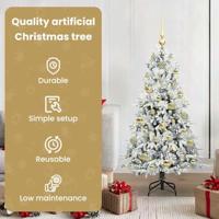 VidaXL Kunstmatige inklapbare kerstboom wit 120 cm pe en pvc - thumbnail