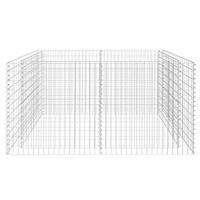 Gabion plantenbak verhoogd 180x90x100 cm staal zilverkleurig - thumbnail