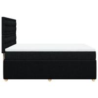 Boxspring met matras stof zwart 140x190 cm - thumbnail