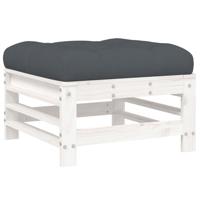 8-delige Loungeset met kussens massief hout wit - thumbnail