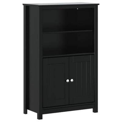 Badkamerkast BERG 69,5x34x110 cm massief grenenhout zwart