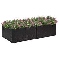 VidaXL Plantenbak 157x80x40 cm poly rattan zwart - thumbnail