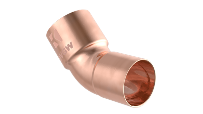 Kirchhoff Koperbocht 45°, blank, 22 mm, 1 socket (5040) - 989144017