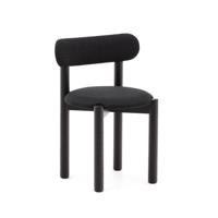 Kave Home Eetkamerstoel 'Nebai' Eikenhout en chenille, kleur Zwart - thumbnail
