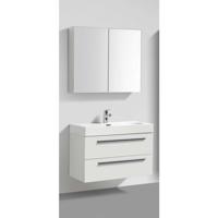 Badkamermeubelset Sanimar Barcelona 80 cm Inclusief Spiegelkast Wit - thumbnail