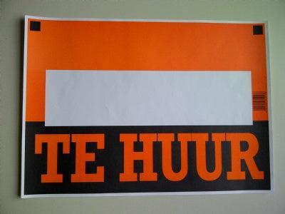 Affiche TE HUUR afmeting 36x25cm