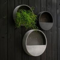 Wand bloempot Natural Wally 30x7 cm zwart - thumbnail