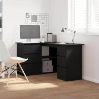 Bureau met lade Zwart Eiken 145 x 100 x 76 cm Bewerkt hout - thumbnail