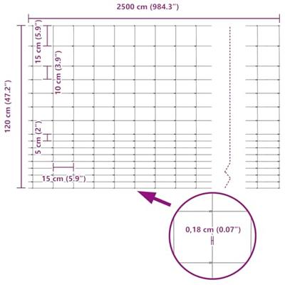 VidaXL Weidehekwerk zilver 25 x 1,2 m gegalvaniseerd staal VidaXL Weidehekwerk zilver 25 x 1,2 m gegalvaniseerd staal