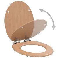 VidaXL Toiletbril met soft-close deksel bamboe mdf - thumbnail