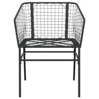 Tuinstoelen 2 st poly rattan zwart - thumbnail