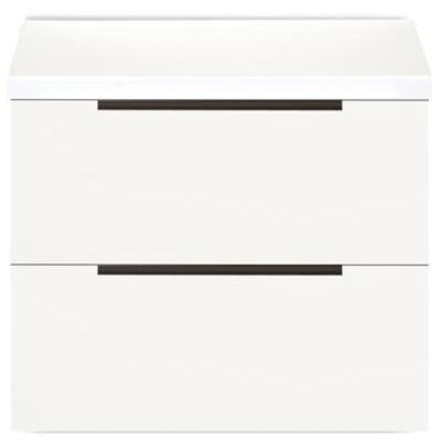 Seville Badmeubelset 60 cm - Wastafelblad Wit Hoogglans Edge Greep