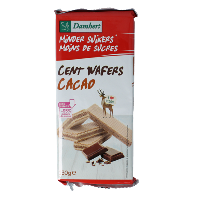 Damhert Centwafers chocolade low carb 150 Gram