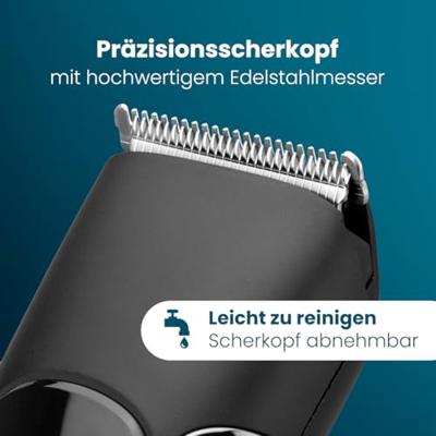 Clatronic HSM/R 3827 chrom-schwarz USB-C Baardtrimmer Zwart/zilver