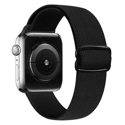 Solo Loop Nylon bandje - Zwart - Geschikt voor Apple Watch 44mm / 45mm / 46mm / 49mm