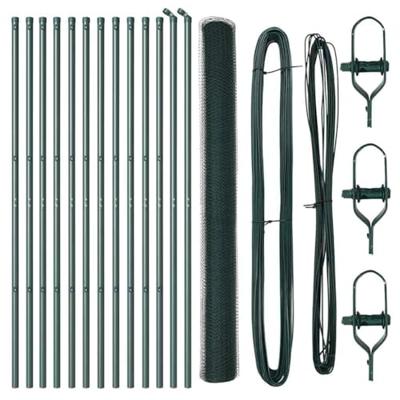 VidaXL Afrasteringspaal groen 25 x 1,6 m (25 mm gaas) staal en pvc VidaXL Afrasteringspaal groen 25 x 1,6 m (25 mm gaas) staal en pvc