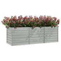 VidaXL Plantenbak verhoogd 240x80x77 cm gegalvaniseerd staal zilver - thumbnail