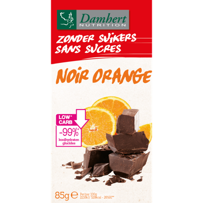 Chocoladetablet puur/sinaas 85 Gram