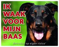 Beauceron Waakbord - Ik waak voor mijn baas - thumbnail