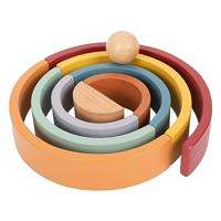 Small Foot houten regenboog bouw bogen met bal, - thumbnail
