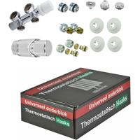 Radiator Onderblok Wiesbaden Haaks Chroom Links (Voor midden aansluiting) - thumbnail